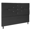 Ver imagem 1 de Cabeceira T Cross Preto Estofada para Cama Box Casal Queen Size 164cm Quarto Luxo