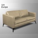 Ver imagem 2 de Sofá Decorativo Sala de Estar Europa 4 Lugares 240cm Couro Bege - Mozzelar