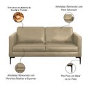 Ver imagem 3 de Sofá Decorativo Sala de Estar Europa 4 Lugares 240cm Couro Bege - Mozzelar