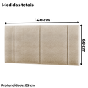 Ver imagem 3 de Cabeceira Modulada Estofada Casal 140 cm com LED Linho Bege
