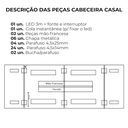 Ver imagem 6 de Cabeceira Modulada Estofada Casal 140 cm com LED Linho Bege