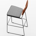 Ver imagem 6 de Banqueta Alta Cozinha Sala Jantar Fixa Allana L02 Couríssimo Camel Linho Cinza - Lyam Decor