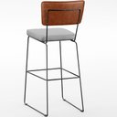 Ver imagem 7 de Banqueta Alta Cozinha Sala Jantar Fixa Allana L02 Couríssimo Camel Linho Cinza - Lyam Decor