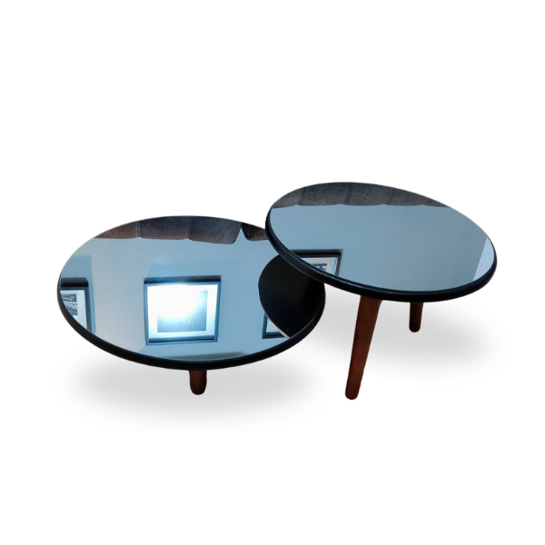 Conjunto Mesa de Centro Espelhado Fit Black