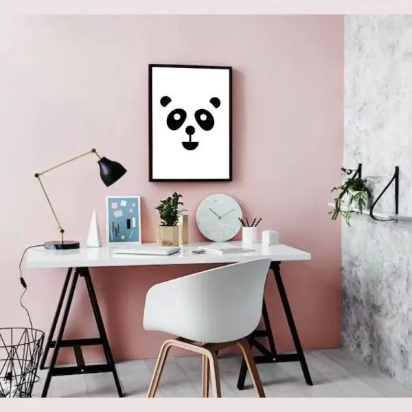 Quadro decorativo desenho animal cara de panda