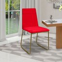 Ver imagem 2 de Kit 6 Cadeiras de Jantar Cozinha Industrial Lexa Veludo - Élpis Móveis - Vermelho - Dourada