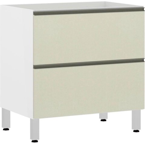Balcão de Cozinha sem Tampo 80cm 1 Porta Basculante e 1 Gavetão Pérola Luciane Móveis