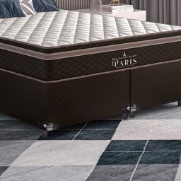Cama Box Casal Bipartido + Colchão Paris Molas Ensacadas Pocket - 61x138x188cm - e-Shop Casa - Jacqu - 3
