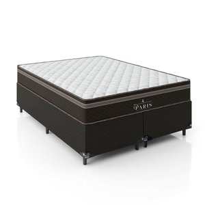 Cama Box Casal Bipartido + Colchão Paris Molas Ensacadas Pocket - 61x138x188cm - e-Shop Casa - Jacqu