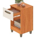 Ver imagem 3 de Mesa de Cabeceira Prada 1 Gaveta Cinamomo/off White - Fellicci