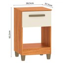 Ver imagem 4 de Mesa de Cabeceira Prada 1 Gaveta Cinamomo/off White - Fellicci