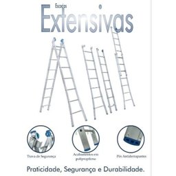 Escada Extensiva 3 em 1 Aluminio 2 X 12 - 24 Degraus Alumasa - 6