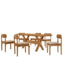Ver imagem 2 de Sala de Jantar Mesa Star, 180cm Tampo Laminado Barril e 6 Cadeiras Moderna Mobilia
