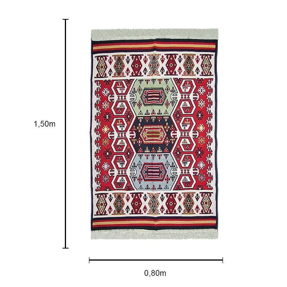 Tapete para Sala e Quarto Turco Kilim Dupla Face - 80x150cm - 4