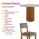 Ver imagem 7 de Sala de Jantar 4 Lugares Mesa Jolie 100cm Tampo Redondo de Vidro e 4 Cadeiras Estofadas Copper Soft