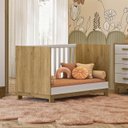 Ver imagem 6 de Berço Mini Cama 2 em 1 Quarto Infantil Bebê Q Encanto Slim 4315 Qmovi Freijó / Branco - Qmovi