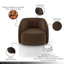 Ver imagem 3 de Poltrona Decorativa Sala de Estar Clarke Veludo Marrom G45 - Gran Belo