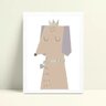 Quadro MDF grande quadro menino cachorro coroa príncipe - 1