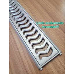 Ralo Pluvial 10x100 com Suporte - Escovado(2 Ralos de 50cm)- Znubi Grelhas & Cia - 2