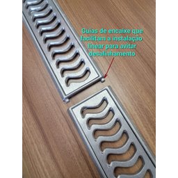 Ralo Pluvial 10x100 com Suporte - Escovado(2 Ralos de 50cm)- Znubi Grelhas & Cia - 4