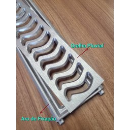 Ralo Pluvial 10x100 com Suporte - Escovado(2 Ralos de 50cm)- Znubi Grelhas & Cia - 3