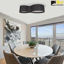 Ver imagem 3 de Lustre Plafon Violão Madeira 85cm Preto