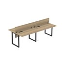 Ver imagem 3 de Plataforma Dupla Escrivaninha Tub Corporativa Light 4 Lugares 200cm Industrial Noce Naturalle e Preto Marromle