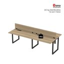 Ver imagem 7 de Plataforma Dupla Escrivaninha Tub Corporativa Light 4 Lugares 200cm Industrial Noce Naturalle e Preto Marromle