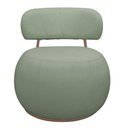 Ver imagem 6 de Poltrona Decorativa Greta Base Giratória Ouro Fosco Bouclé Verde Claro - Nexta Casa