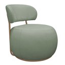 Ver imagem 1 de Poltrona Decorativa Greta Base Giratória Ouro Fosco Bouclé Verde Claro - Nexta Casa