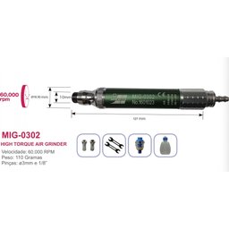 Buril/ Micro-Retífica Alto-Torque 60.000 RPM MIG 0302 - 7
