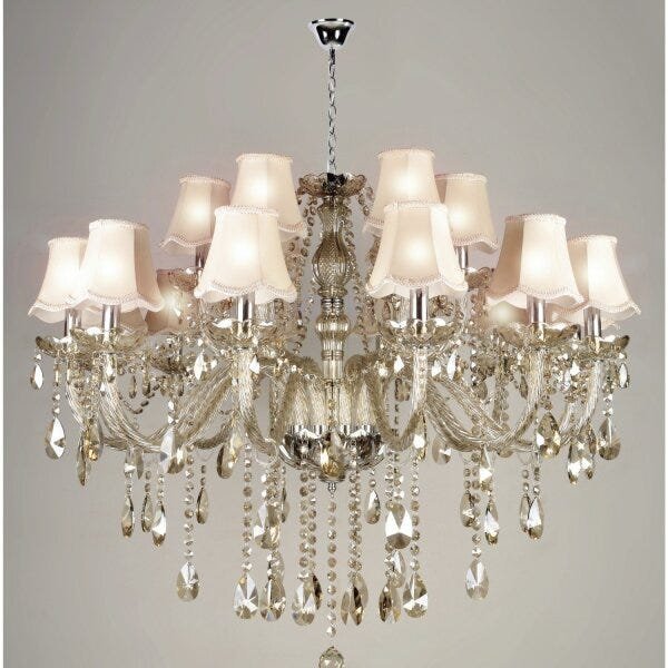 Lustre Candelabro com Cúpula 18 Braços Maria Thereza Shinelux ...