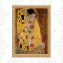 Ver imagem 1 de Quadro Moldura Dourada Klimt - Beijo 33x24cm:com Acetato