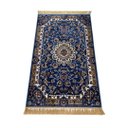 Ver imagem 3 de Tapete Persa Royal Azul 100x150cm Fio Acetinado - Ideal para Quarto e Sala