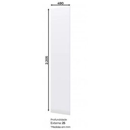 Painel Lateral de Fechamento para Cozinha 49cm 100% MDF Americana Branco HP - Henn - 3