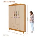 Ver mais imagens de Berço Americano Mirelle e Guarda Roupa Infantil Ariel 4 Portas Off White Bétula com Colchão Gazin– C