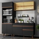 Ver imagem 1 de Cozinha Completa Reims com Armário e Balcão Preto Madesa