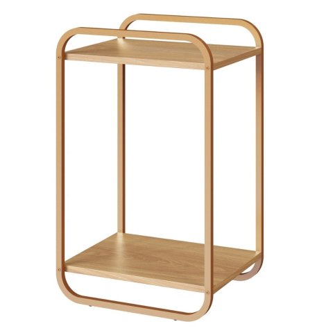 Mesa de Apoio Orgânica Luna Artesano 65 cm (Altura) em MDP Hanover Estrutura Metal Dourado
