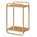 Ver imagem 1 de Mesa de Apoio Orgânica Luna Artesano 65 cm (Altura) em MDP Hanover Estrutura Metal Dourado