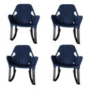 Ver imagem 1 de Kit 4 Cadeiras de Balanço Athenas Corda Náutica Base em Alumínio Preto/azul Marinho