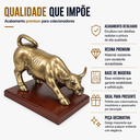 Ver imagem 5 de Decoração de Mesa Estatueta Touro Dourado de Resina c/ Base de Madeira Enfeite Casa Escritório