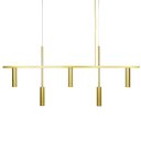 Ver imagem 1 de Pendente Tubo Retangular Metal Dourado Metálico PD2121