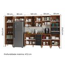 Ver imagem 4 de Armário De Cozinha Completa Com Adega 11 Portas 4 Gavetas Favorita Preto/Nature