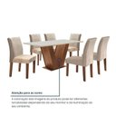 Ver imagem 7 de Conjunto Mesa de Jantar com 6 Cadeiras Estofadas e Tampo de MDF 160x80cm Chocolate/Off White