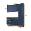 Ver imagem 3 de Armário de Cozinha Compacta 100% Mdf 190cm Nogueira/azul Profundo Celeste Kappesberg