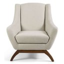 Ver imagem 2 de Kit 2 Poltronas Vittória em Linho Bege e Base de Madeira - Larbelle