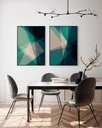 Ver imagem 1 de Kit 2 Quadros Abstrato em Verde - Tela Canvas com Moldura Flutuante em Vários Tamanhos - Artfine