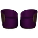 Ver imagem 2 de Kit 2 Poltronas Organica Beatriz Veludo Roxo C/ Composê Corano Marrom - Lm Decor