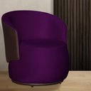 Ver imagem 3 de Kit 2 Poltronas Organica Beatriz Veludo Roxo C/ Composê Corano Marrom - Lm Decor