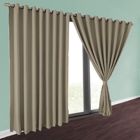 cortina blackout Brenda quarto de janela 5,50 x 2,70 bege